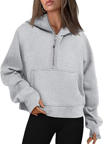 Zipper Hoodies Sweatshirts With Pocket Loose Sport Tops Long Sleeve Pullover Sweaters Winter Fall Outfits Women Clothing