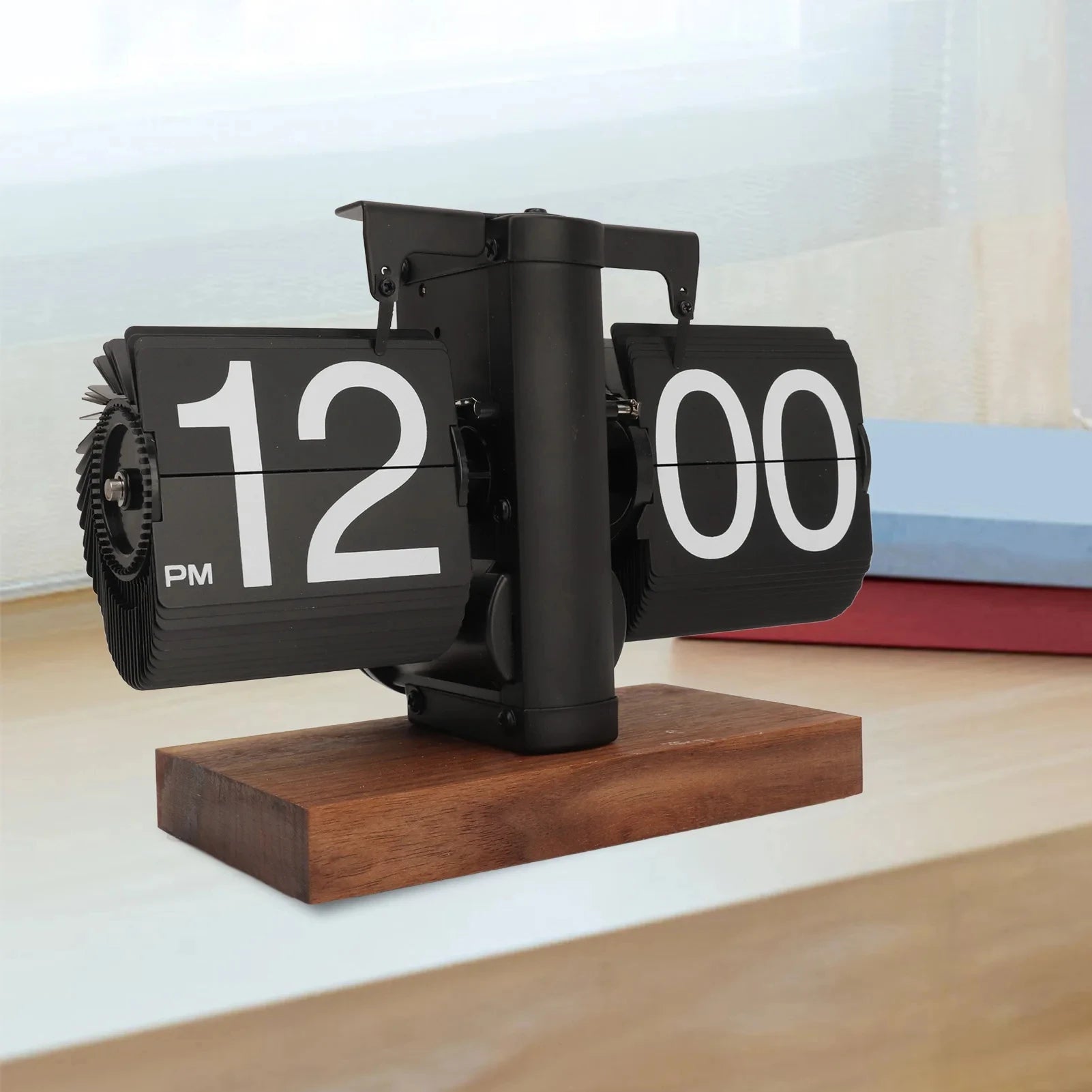 Retro automatic flip clock with page-turning time display for home decor