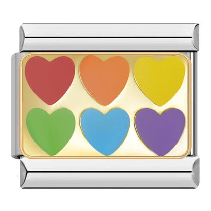 Romantic Rainbow Heart Charm