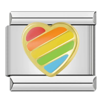 Romantic Rainbow Heart Charm