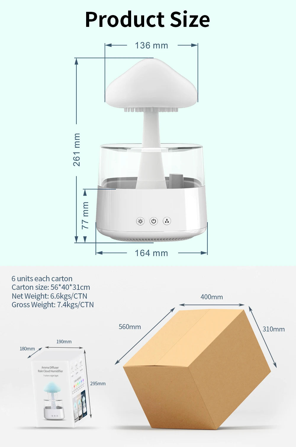 Mushroom Aroma Diffuser Rain Cloud