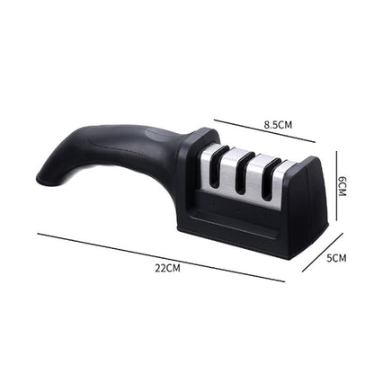 Handheld Knife Sharpener - 3 Stages Quick Sharpening Tool with Non-slip Base - Kitchen Knives Accessory
