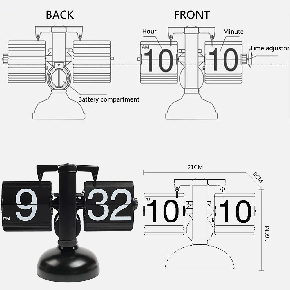 Retro Flip Table Clock