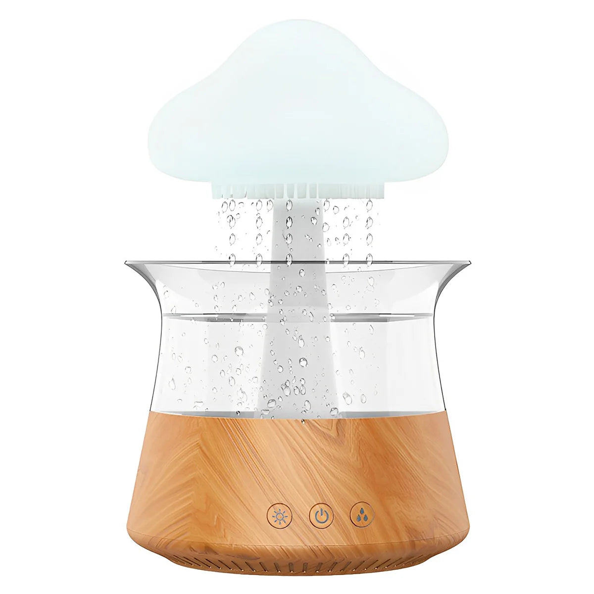 450ML Rain Drop Humidifier with Remote 7 Colours Led Light Mushroom Cloud Essential Oil Aromatherapy Diffuser for Sleeping Home