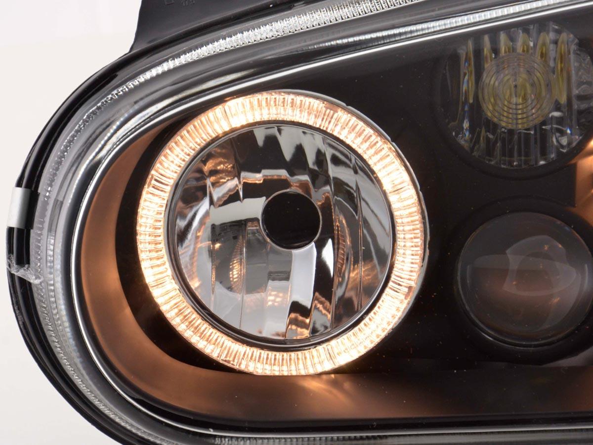 VW Golf 4 (1J) OE+ Black Angel Eyes Headlights- (1998-2003)
