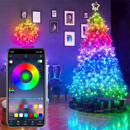 USB Smart Bluetooth Led Copper Wire String Light App Control Christmas Tree Decor New Year Fairy Light Garland Christmas Decoration