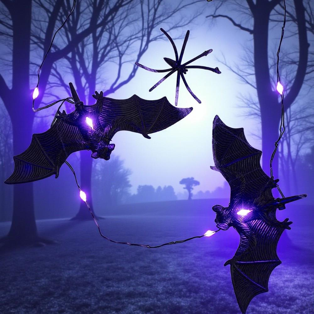 Halloween Bat String Lights: 30 Purple LED Fairy Lights with Remote