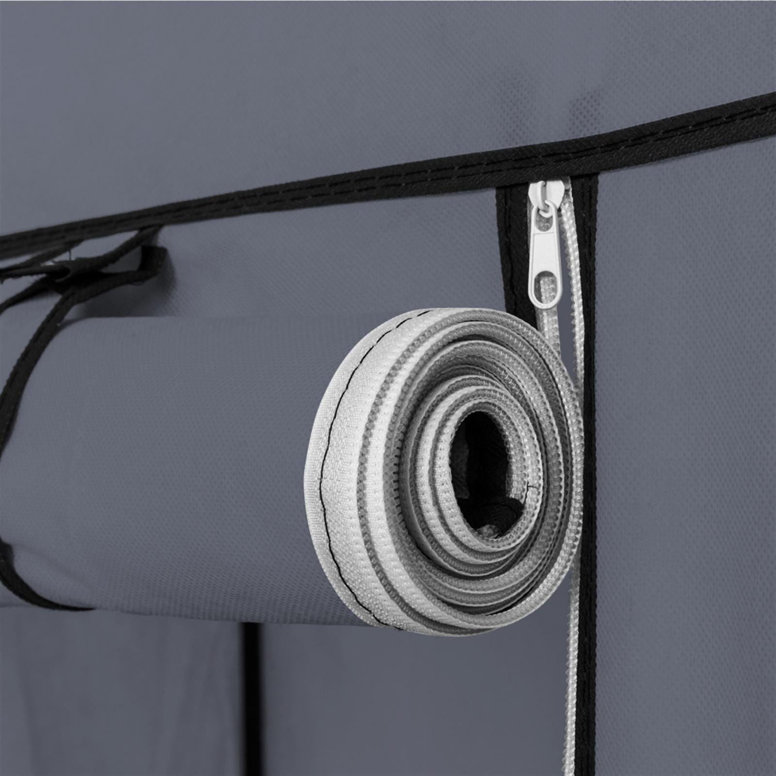 Portable Clothes Closet: 69" Gray Non-Woven Fabric Wardrobe Organizer
