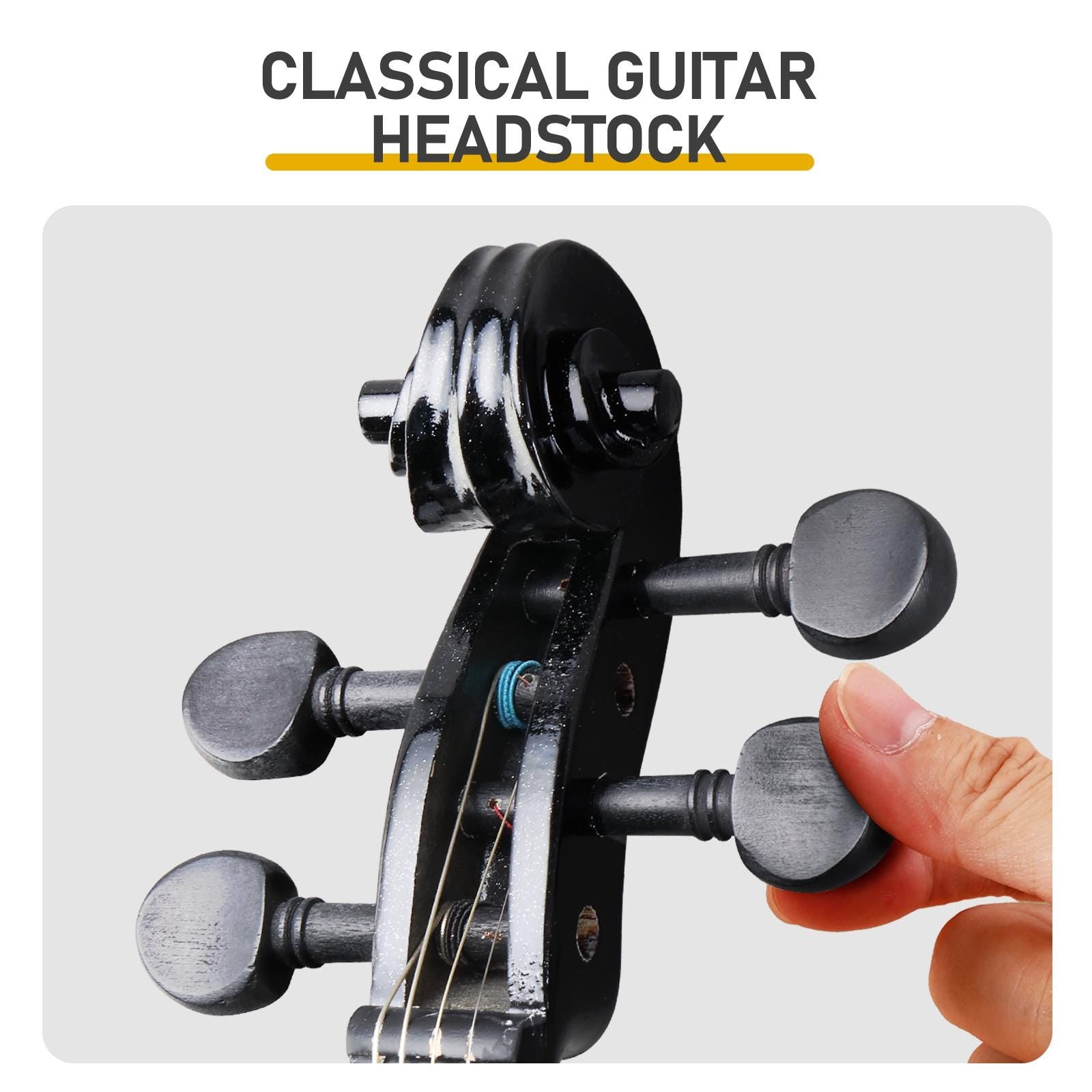 4/4 Black Acoustic Violin Full Size with Case Bow Rosin Beginner Student Music Instrument Set