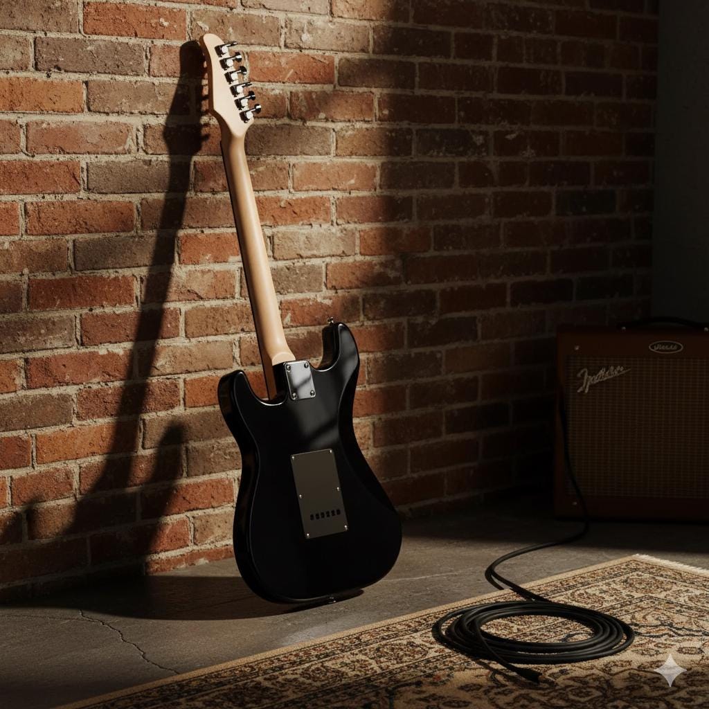 Electric Guitar Kit, Black Pickguard, Basswood, 20W Speaker