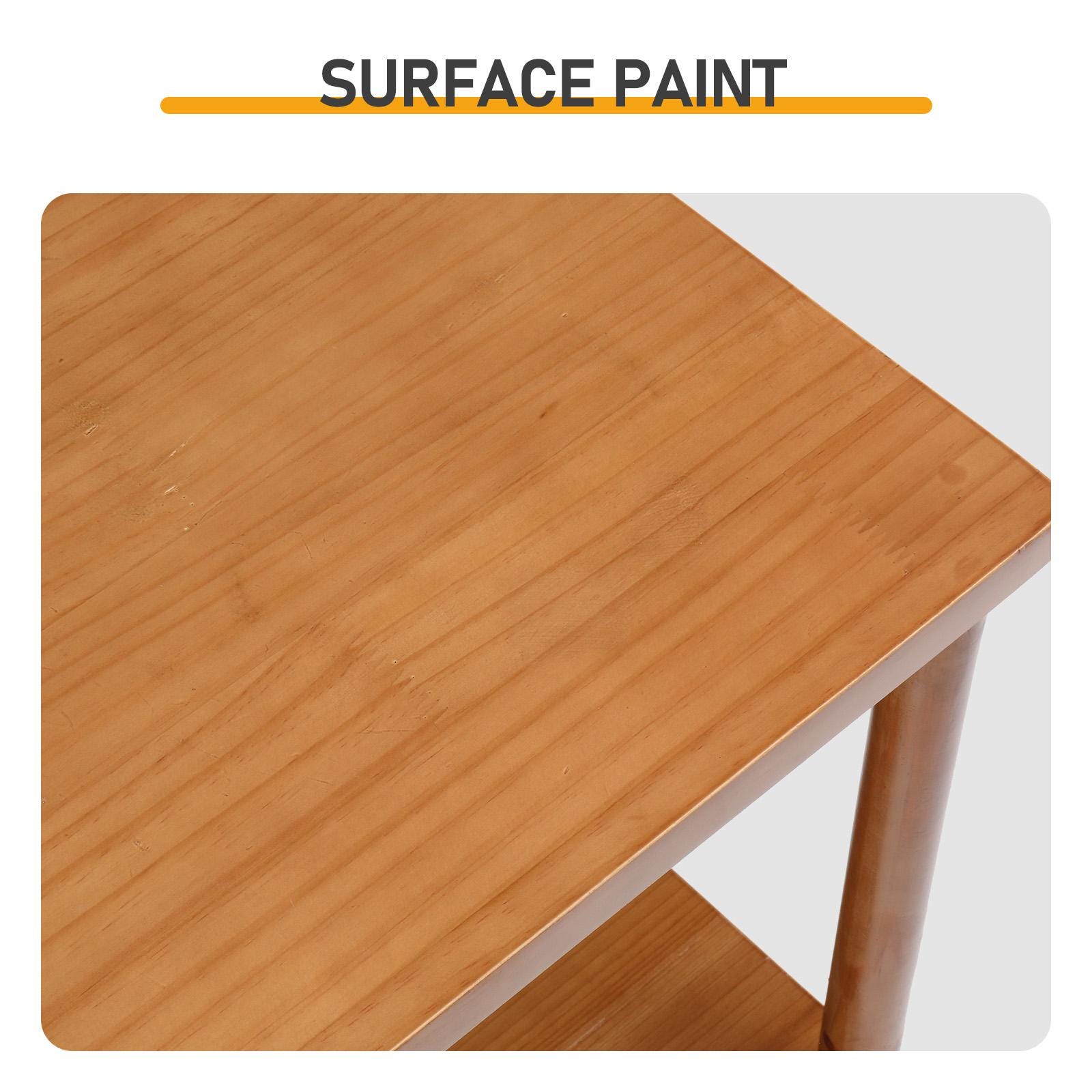 2 Tier Wood End Table Outdoor Side Table Teak Finish | Patio Coffee Table with Storage Shelf | Weather Resistant Accent Table