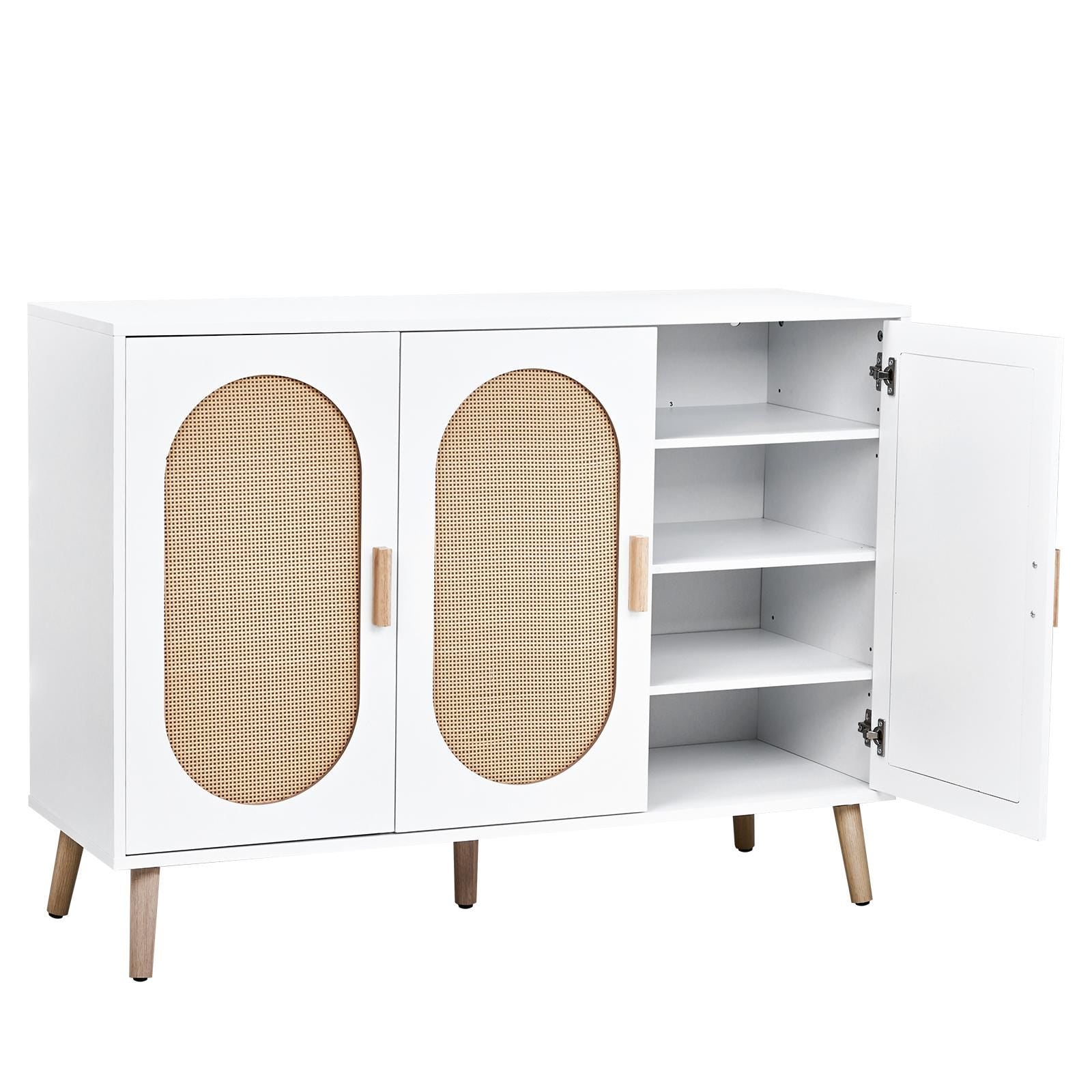 3-Door Vertical Shoe Cabinet with Rattan Finish & Gold Legs – Modern Entryway Organizer