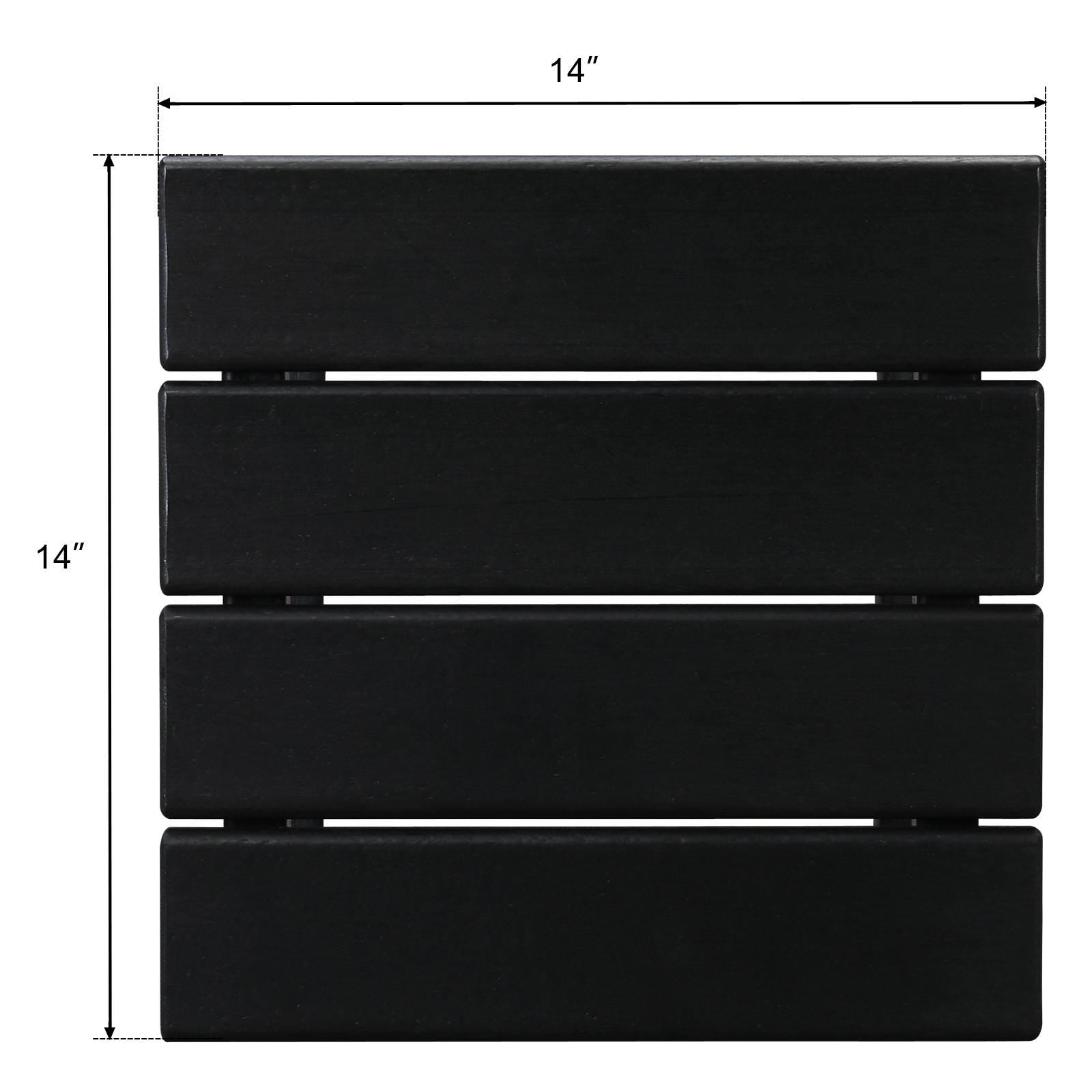 36×36×47cm HDPE Side Table | Black Single Layer Square Table, Bedroom, Living Room, Office, Guest Room, Bathroom, Modern Design