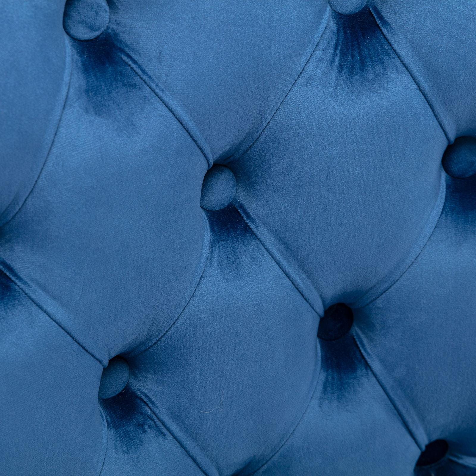 Blue Velvet Chairs Set of 2, Tufted Solid Wood Upholstered Chairs, Nailhead Trim, High-End Modern Contemporary Dining Room