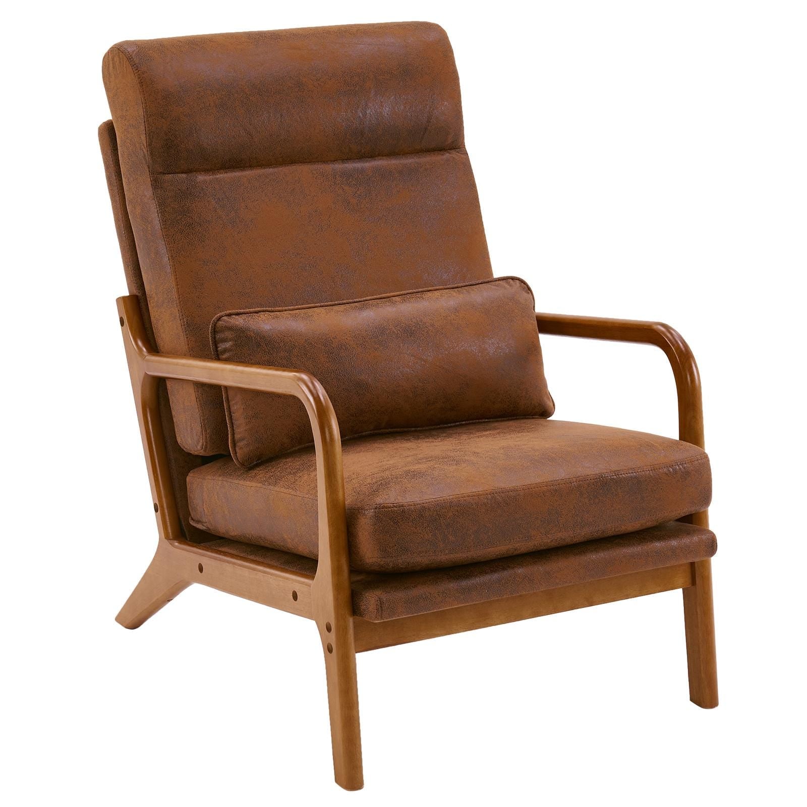High Back Accent Chair, Bronzing Cloth, Mid-Century Modern Design