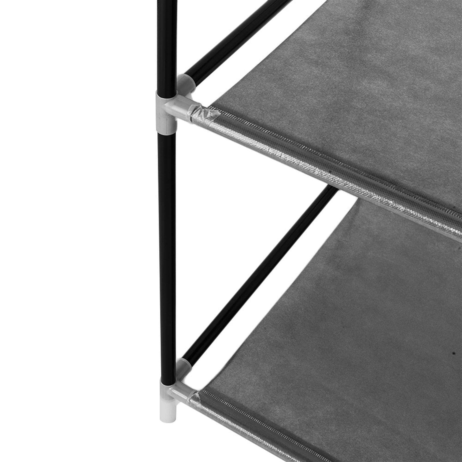 64" Portable Clothes Closet Wardrobe Storage Organizer Non-Woven Fabric Black Home Closet Shelves Dustproof Easy Assembly