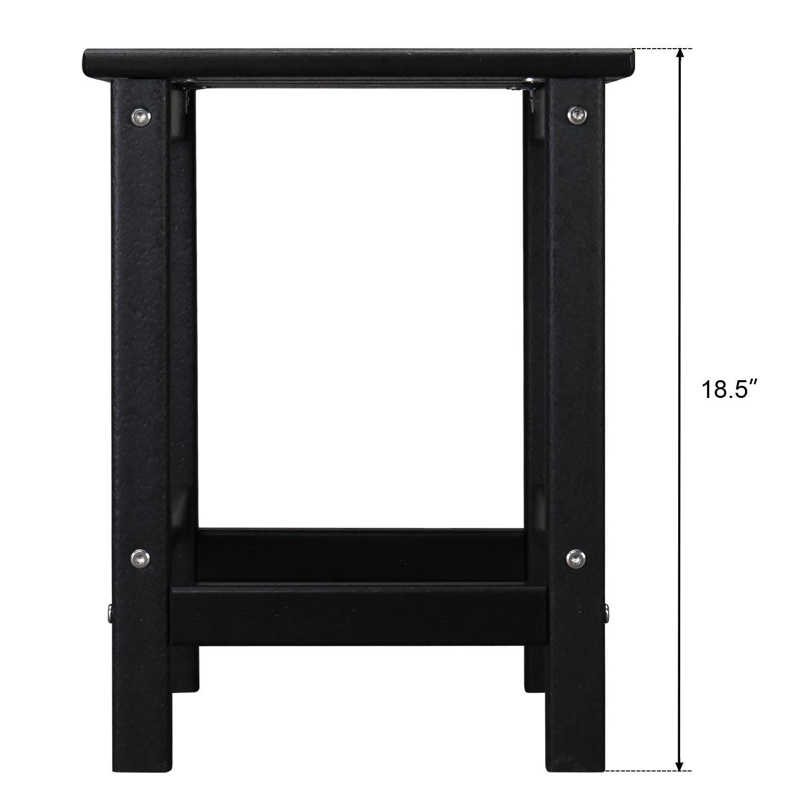36×36×47cm HDPE Side Table | Black Single Layer Square Table, Bedroom, Living Room, Office, Guest Room, Bathroom, Modern Design