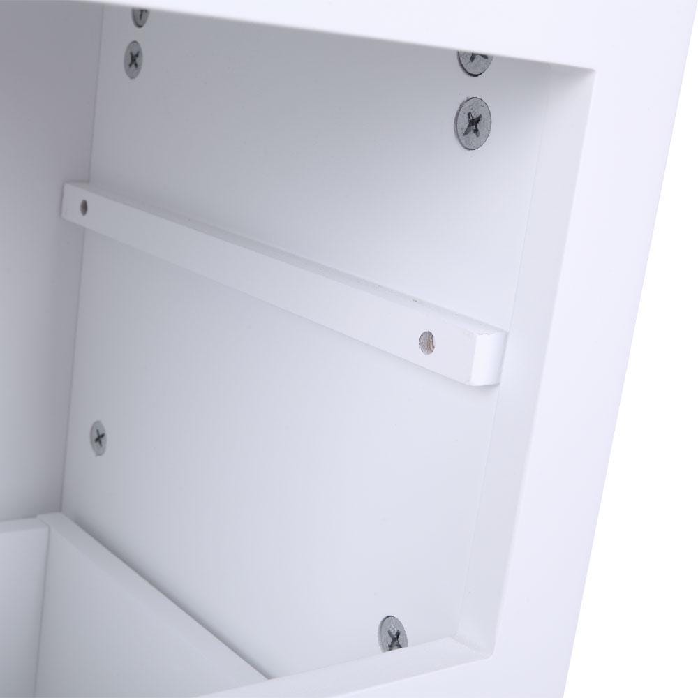 Country Style Two-Tier Night Table White | Rustic Bedroom Side Table Storage Organizer | Bedside Wooden Home Furniture