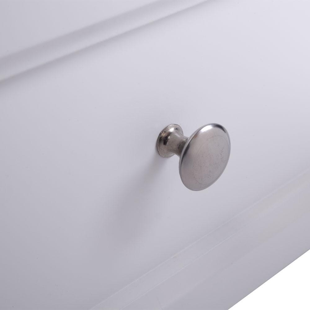 Country Style Two-Tier Night Table White | Rustic Bedroom Side Table Storage Organizer | Bedside Wooden Home Furniture